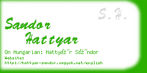 sandor hattyar business card